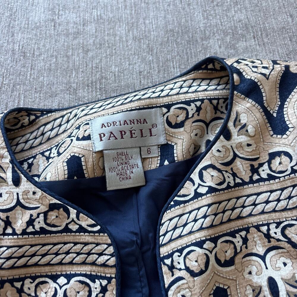 Adrianna Papell Cropped Silk Jacket - Picture 2 of 6